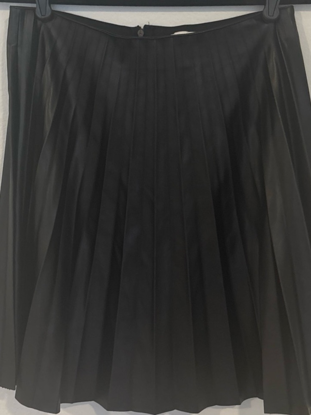 Rebecca Minkoff Black Pleated Faux Leather Mini Skirt
